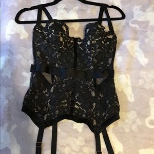 Victoria secret black lace corset